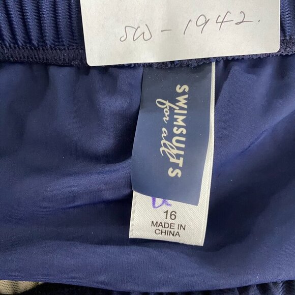 Swimsuits For All Swim Shorts Womens Size 16 Blue Nylon Spandex SW-1942 - Picture 6 of 7